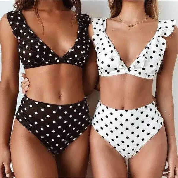 Maillot de bain à pois 2 pièces