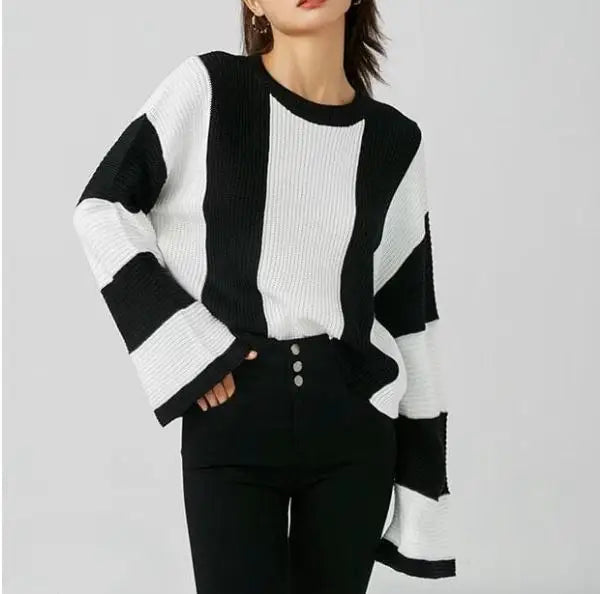 pull noir et blanc - les petits imprimés - eshop pull femme chic original