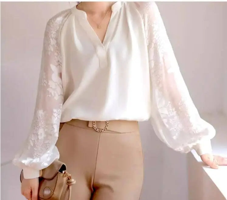 Blouse femme fluide dentelle - les petits imprimés - eshop blouse femme