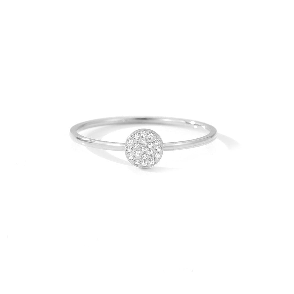 bague cercle en argent avec diamant zirconium pour femme élégante, style épuré et moderne, idéale pour les occasions spéciales