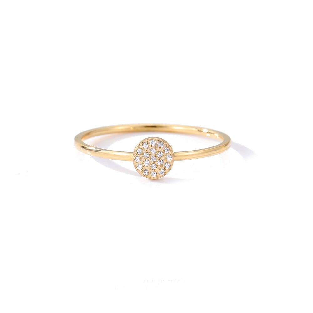 bague cercle en or Alice incrustée de petits diamants en zirconium, bijou chic et raffiné pour femme, idéal pour toutes occasions