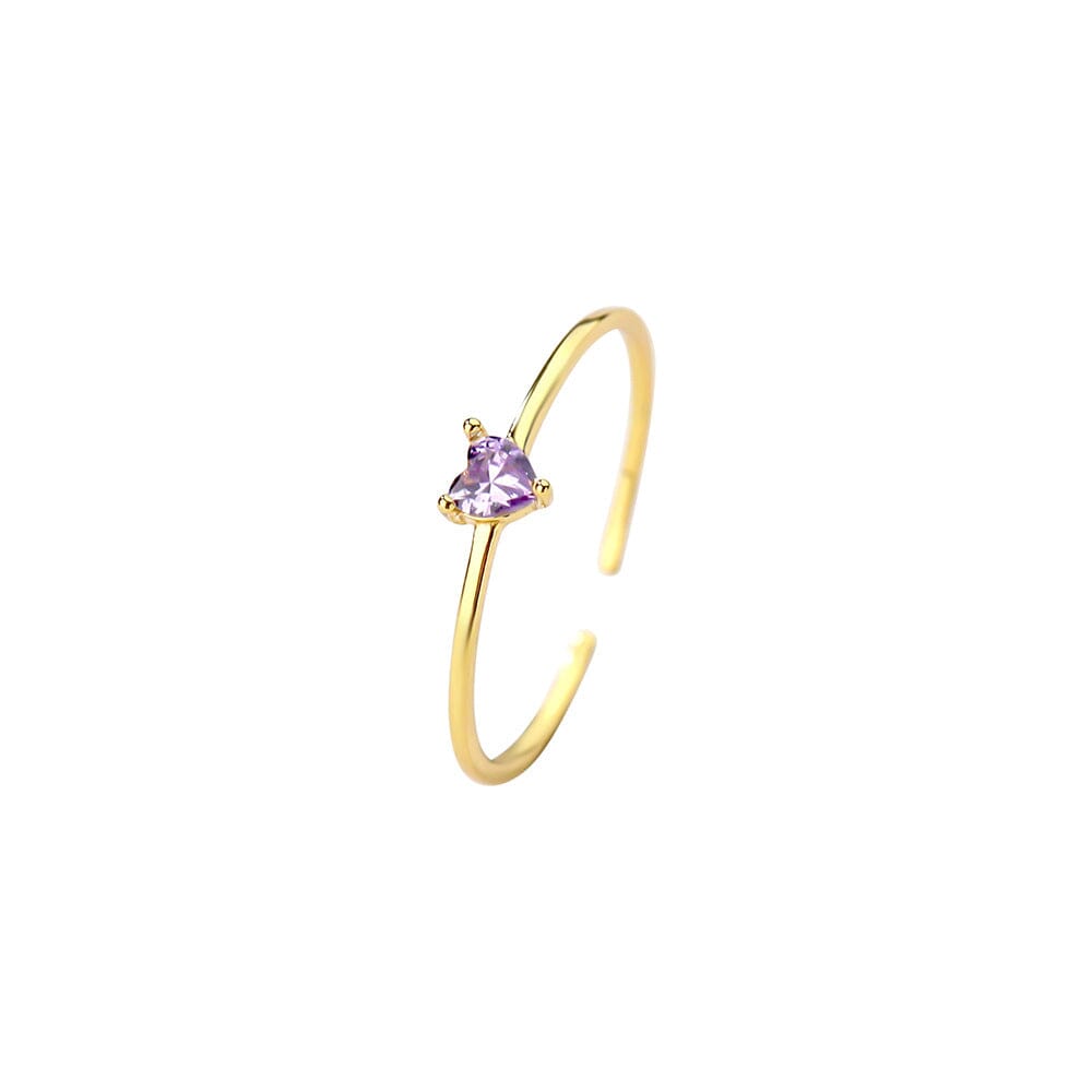 bague en or avec un coeur en diamant nommé elsa sertie sur un petit anneau fin idéal pour des occasions spéciales ou cadeau