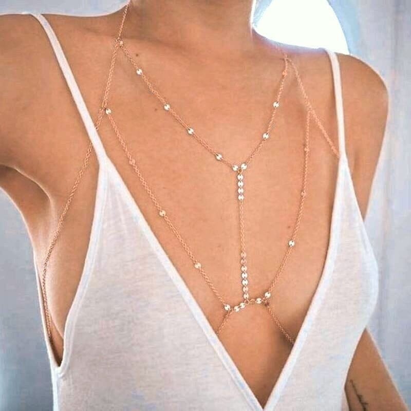 Collier Chaîne Plate Plaqué Or 46 Cm - Bijou Vintage élégant Classique, Parfait état Occasion