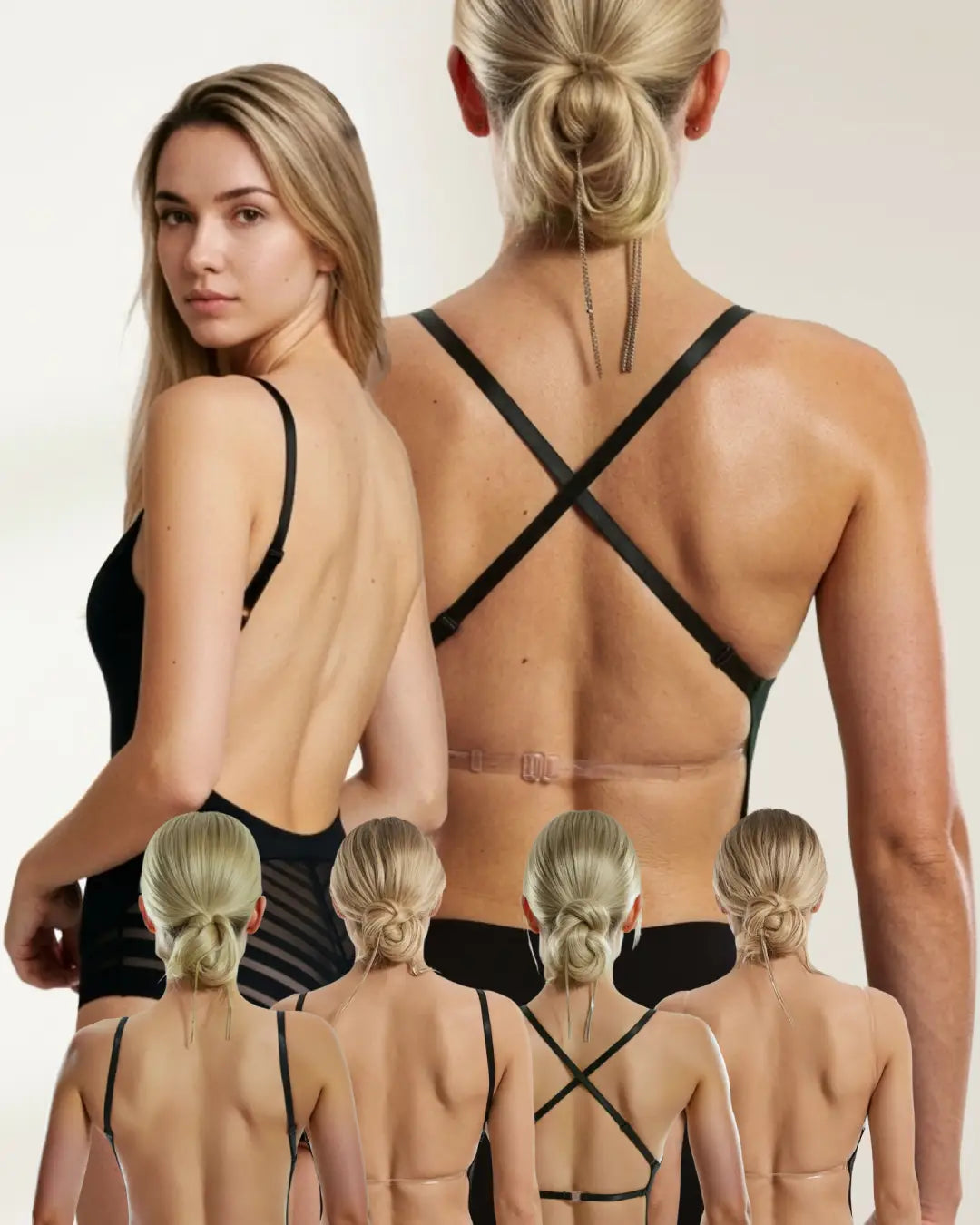 Body sculptant dos nu noir avec bretelles croisées pour un maintien optimal, séduisant et élégant, idéal pour soirée.