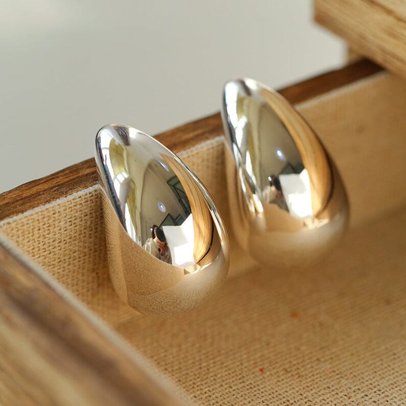 Boucles d'Oreilles Goutte d'Eau - Or et Argent | Les Petits Imprimés