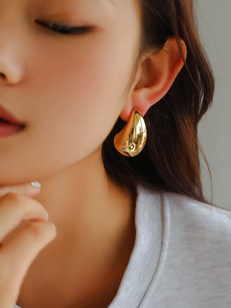 Boucles d'Oreilles Goutte d'Eau - Or et Argent | Les Petits Imprimés