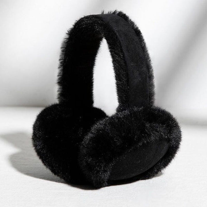 cache-oreille noir en fausse fourrure élégante pour femme élise, offrant chaleur et confort pour l'hiver