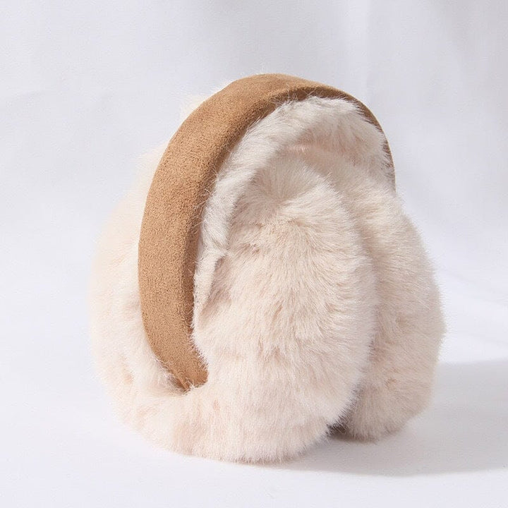 cache-oreille en fourrure beige pour femme modèle elise accessoire d'hiver élégant et chaud pour protection auditive