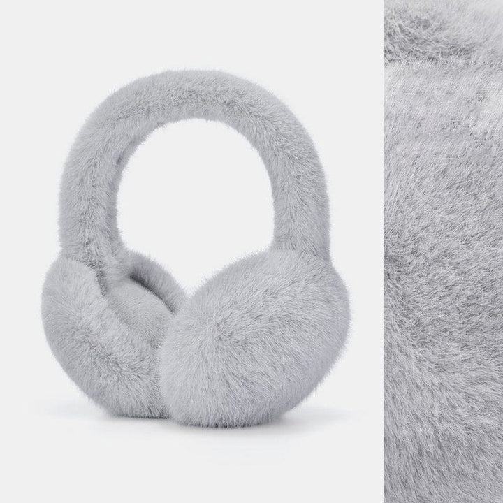 cache oreille marie en peluche grise douce et confortable pour protection contre le froid, design élégant et cosy