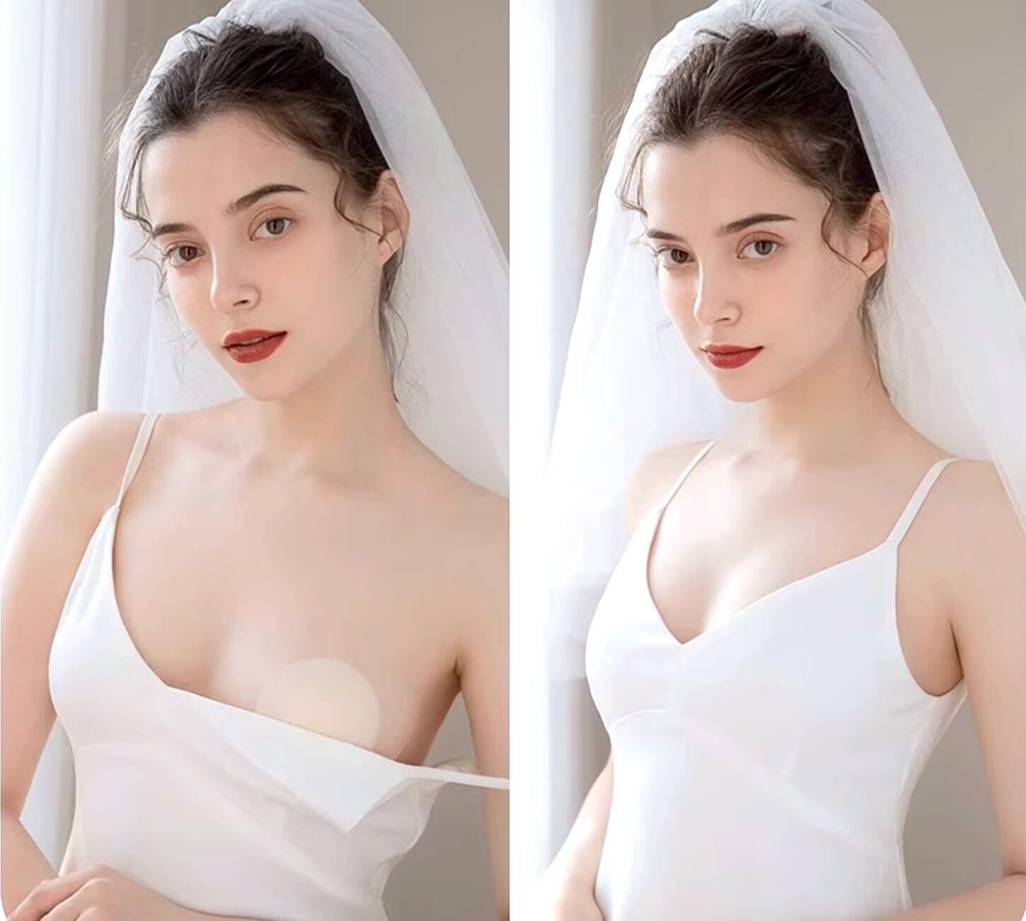 cache tétons invisibles en silicone pour robes décolletées et tenues de mariage, sans adhésif et confortables.