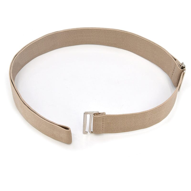 ceinture élastique beige samantha avec boucle métallique, idéale pour ajuster et maintenir vos vêtements en place