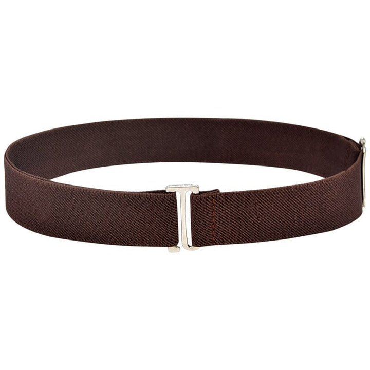 ceinture élastique marron samantha avec boucle argentée pour un ajustement confortable et élégant, accessoire mode polyvalent