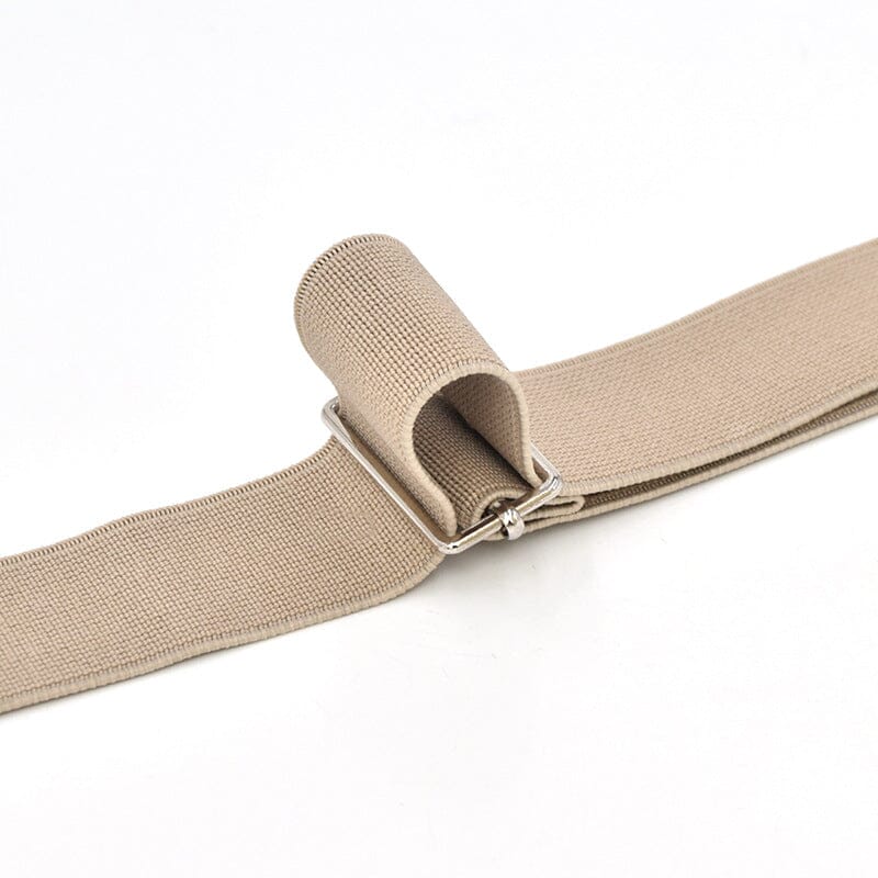 ceinture élastique beige style moderne samantha avec boucle métalique et tissu extensible, accessoire de mode élégant