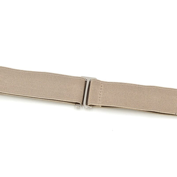 ceinture élastique beige ajustable samantha avec boucle métallique, idéale pour un confort et un style quotidien