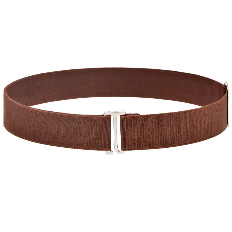 ceinture élastique marron samantha avec boucle argentée