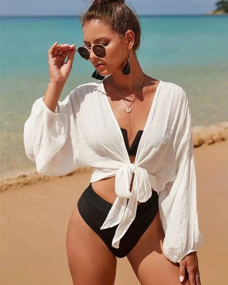 Chemise de plage blanche femme shops