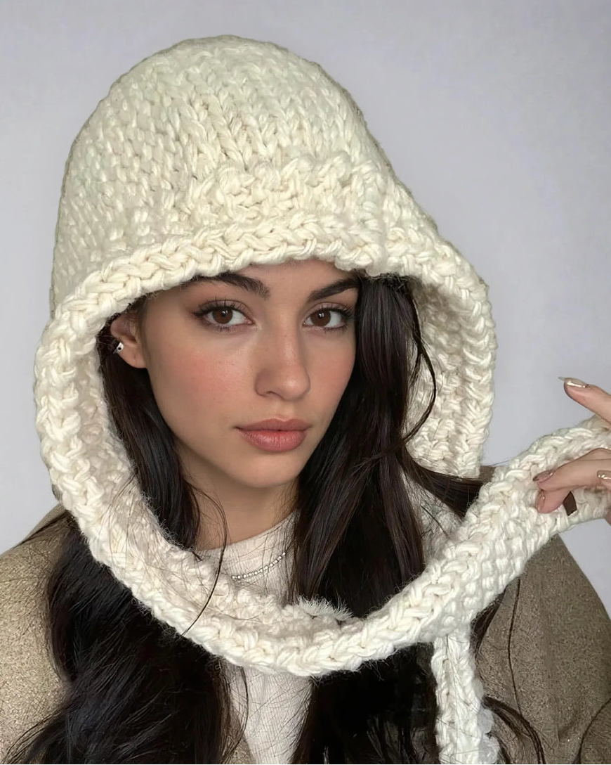 Écharpe Cagoule En Grosse Maille - Clarisse