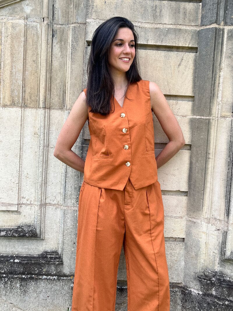 Lin Pantalon Femme Costume Pantalon Chemise Ensemble Costume Femme