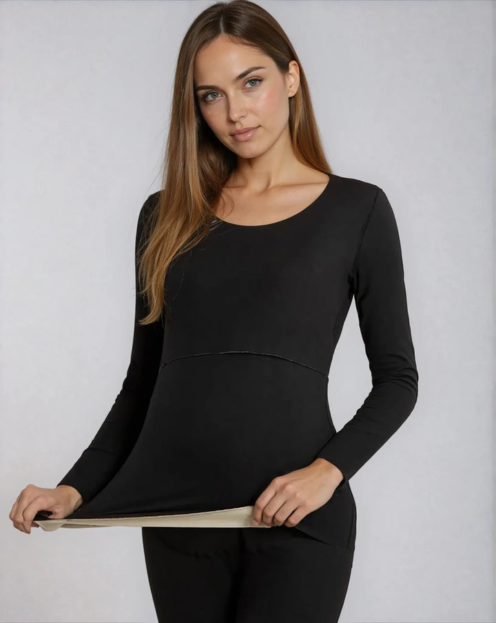 Ensemble hiver pour femme enceinte Shana, confortable et élégant, idéal pour rester au chaud pendant la grossesse.