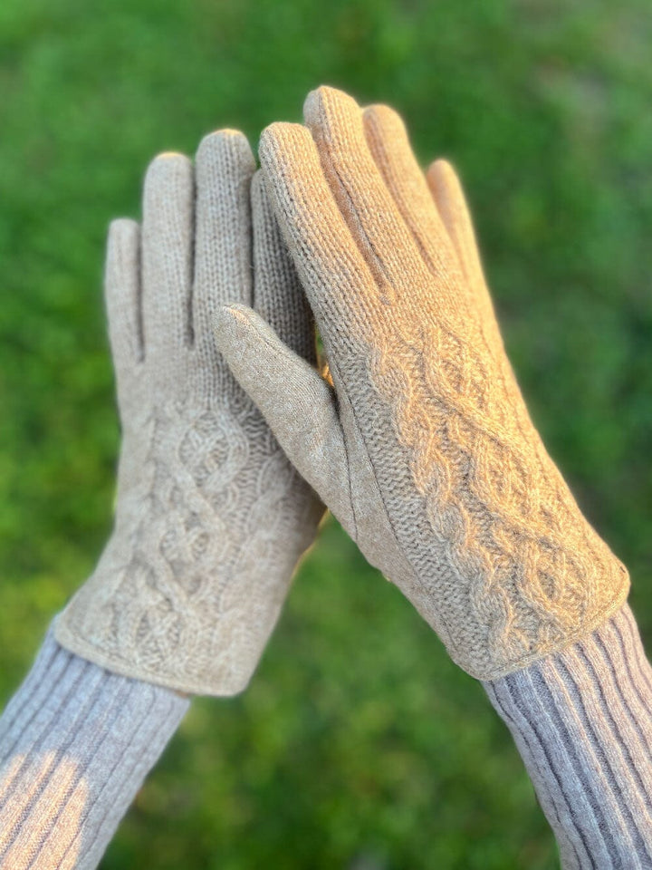 gants tactiles polaire pour femme léna avec intérieur douillet en laine beige et design élégant, parfaits pour l’hiver