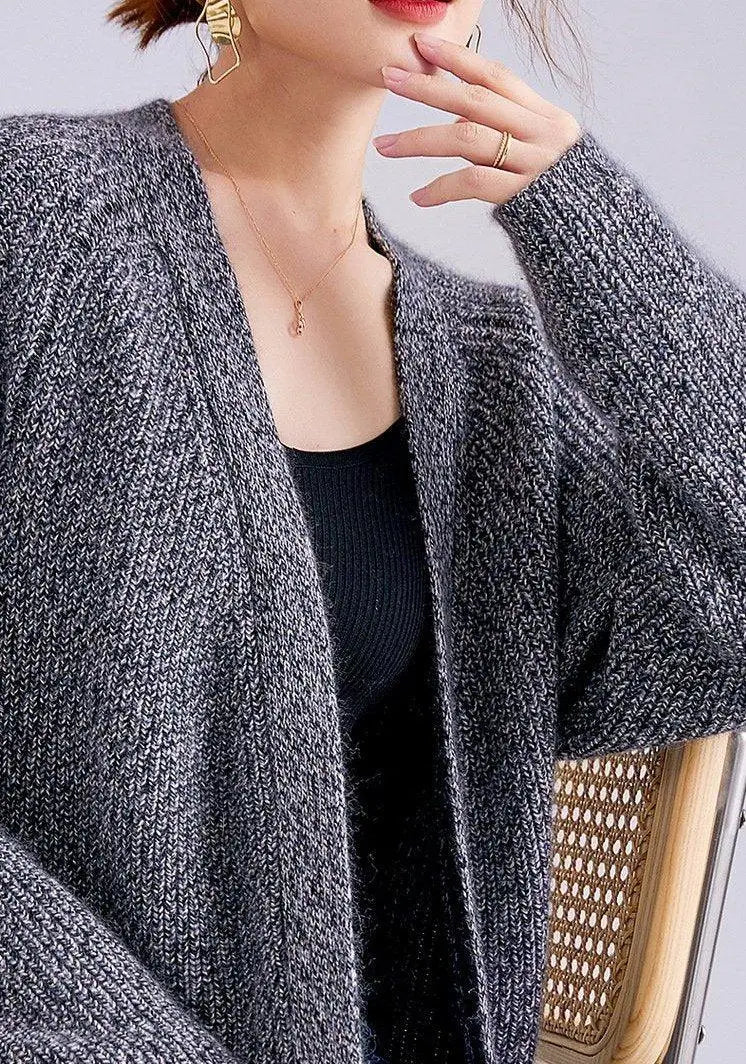 gilet long en laine et cachemire pour femme, modèle lyna, confortable et élégant, idéal pour l'hiver ou l'automne