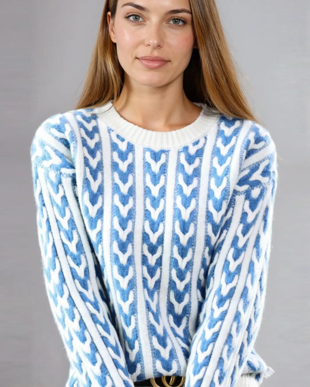 Pull H&M Col V En Laine Mélangée Taille S - Motif Diamant Devant, Uni Dos, Neuf Sans étiquette