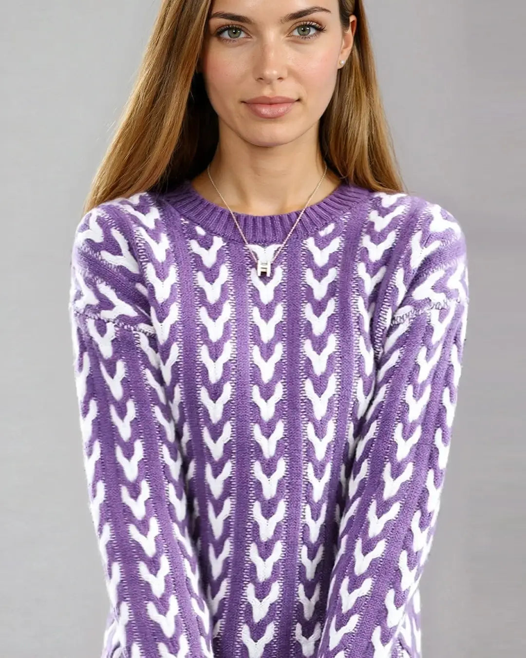 Pull Torsadé Bicolore - Amaryllis