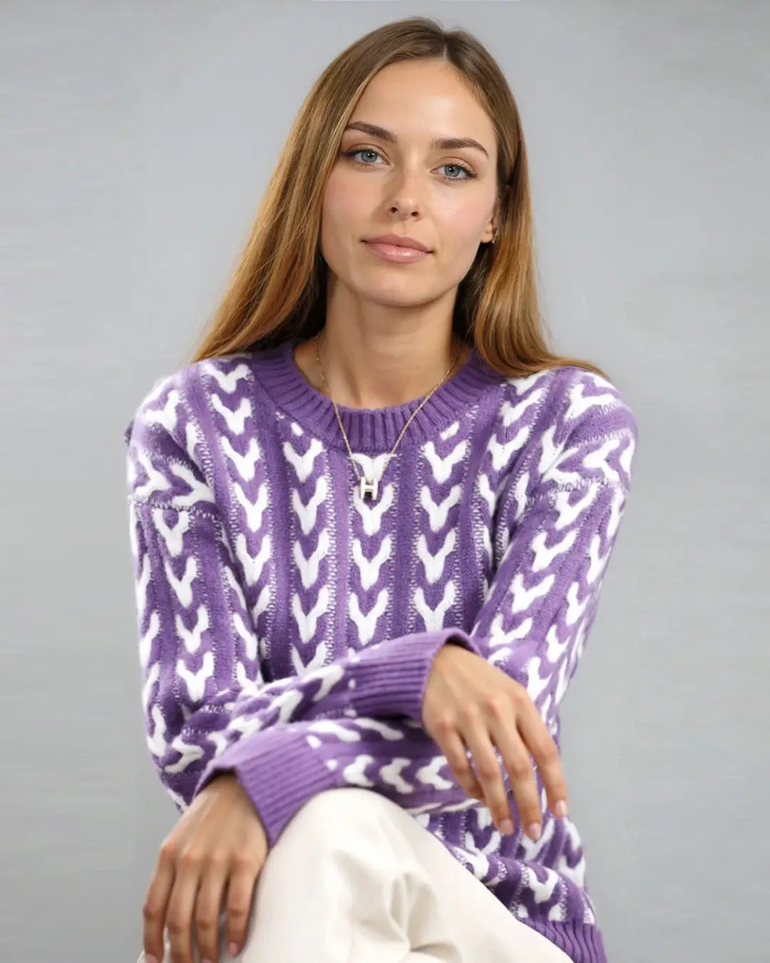 Pull Torsadé Bicolore - Amaryllis