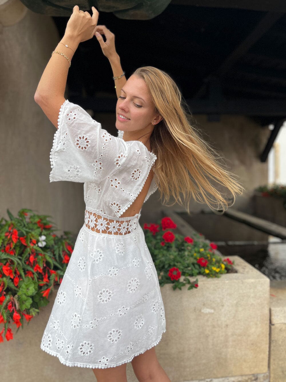 Dress Robe Blanche De Danse Robe Bohème Dos Nu Dentelle