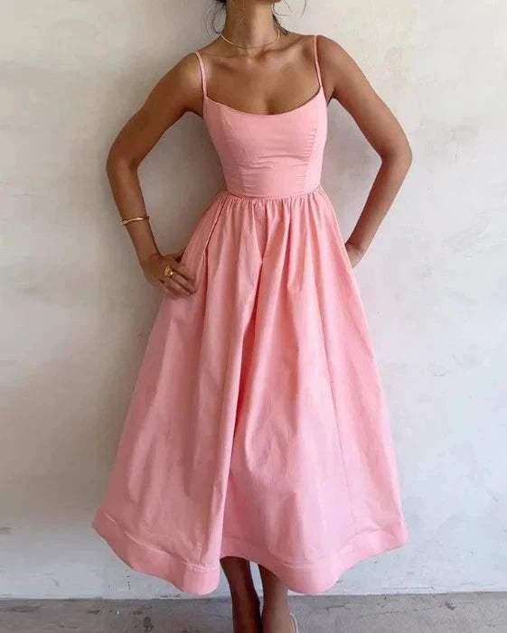 robe de soirée rose édition limitée jenna avec bretelles fines, élégance et glamour pour occasions spéciales