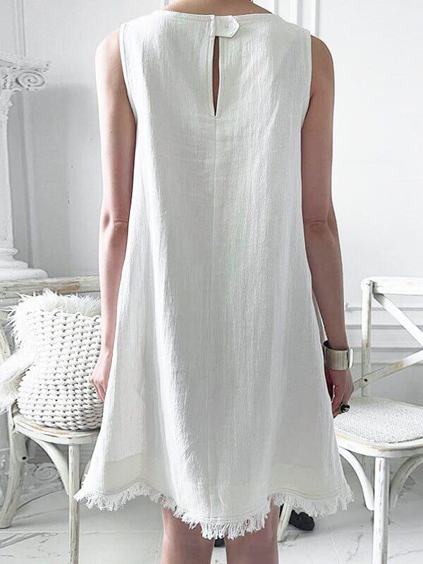 lin blanc dress Linen Dress Robe Blanche En Lin Femme A-Line Dress Linen Breathable Fabric  Flattering Cut – Les