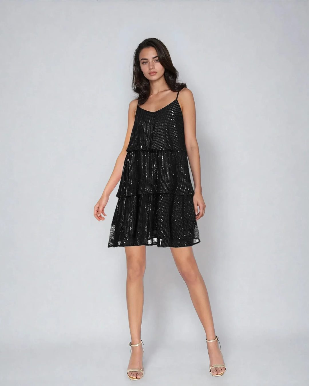 Robe trapèze à sequins Billie pour femme, nouveauté élégante pour soirées étincelantes, confort et style chic.