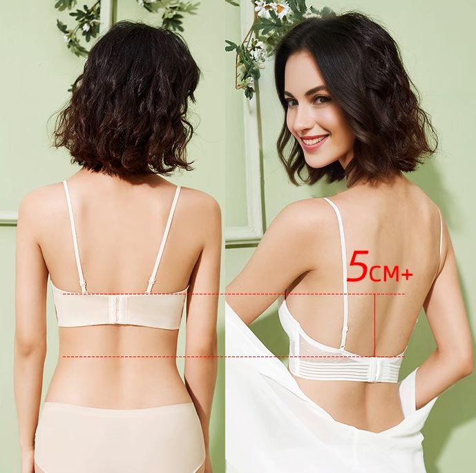 soutien-gorge dos-nu sans armature en tissu léger, idéal pour le confort et le maintien avec des bretelles ajustables