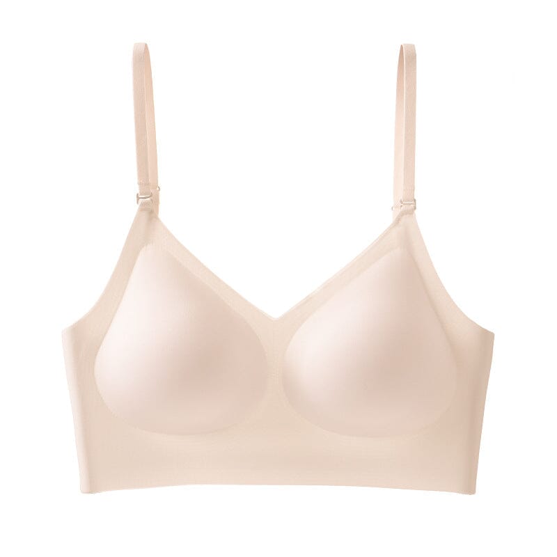 Soutien-gorge dos nu sans couture pour un confort optimal, modèle Karine en couleur chair, idéal sous vêtements moulants.