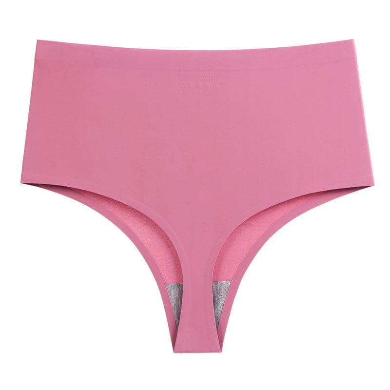 tanga taille haute maurine en microfibre rose, sous-vêtement féminin confortable et élégant, parfait pour un usage quotidien