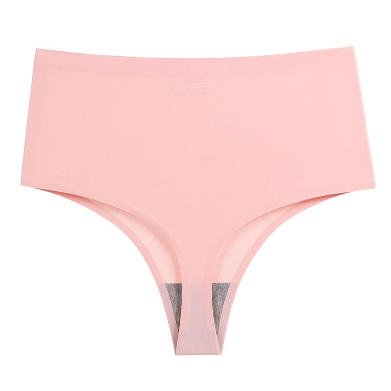 tanga taille haute pour femme maurine en rose pâle, lingerie douce et confortable, coupe ajustée et taille élastique