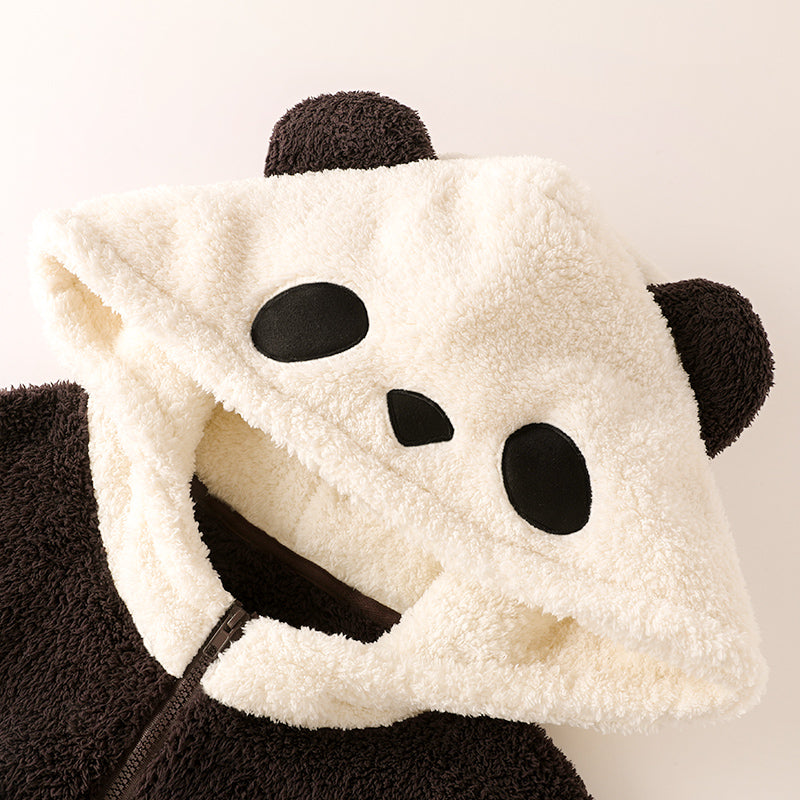 combinaison pyjama panda en polaire pour adultes avec cagoule à oreilles, édition limitée confortable et douce