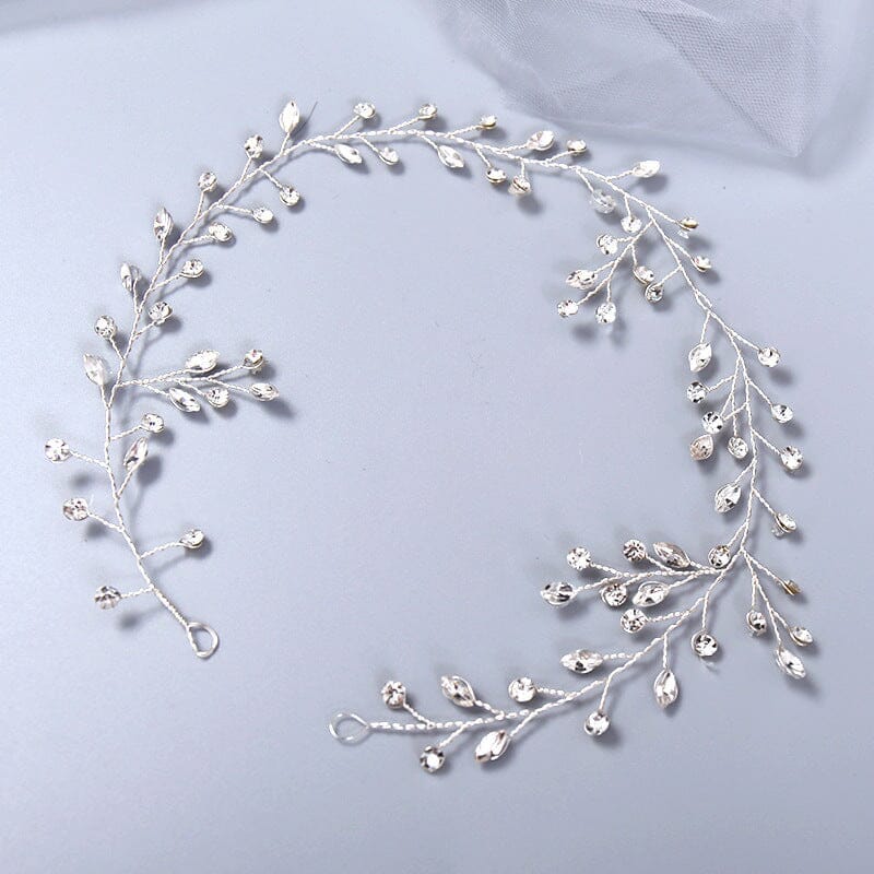 bijou de tête mariage giulia élégant et délicat avec des perles et des feuilles métalliques pour une coiffure de mariée romantique