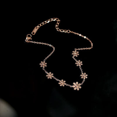 Bracelet de Cheville Fleurs - Or & Or Rose - Bracelet de 