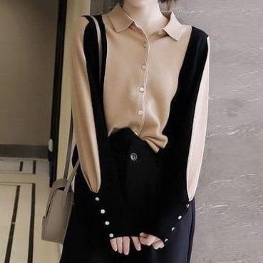 chemise chaude hiver femme beige et noire élégante pour la saison froide