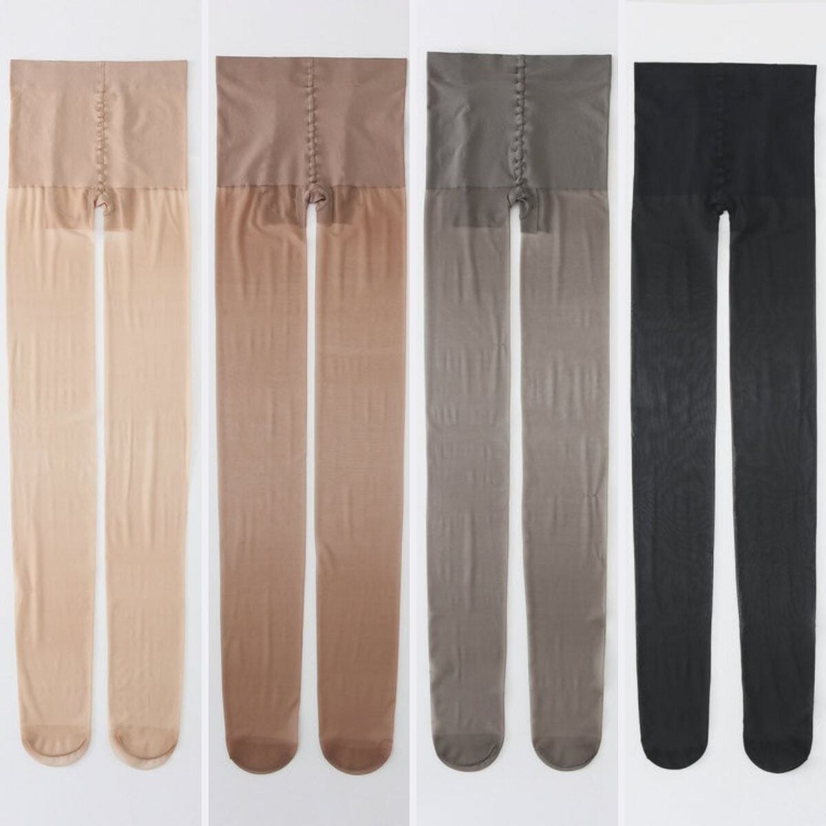 collants infilables durables disponibles en quatre couleurs différentes, offrant confort et résistance aux déchirures