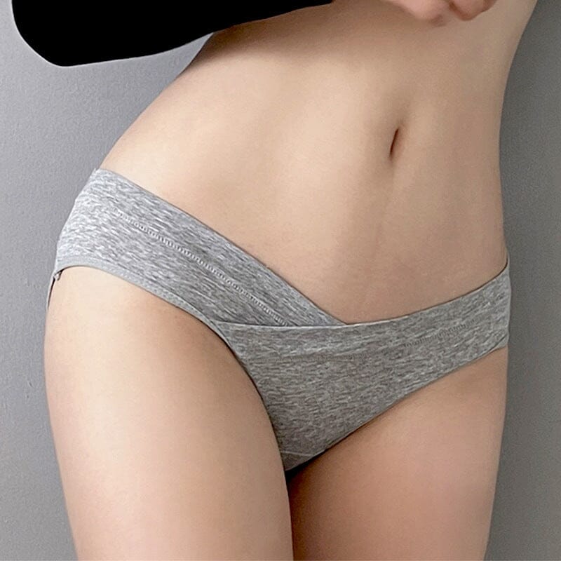 Culotte en coton gris confortable pour femme, disponible en lots de 2 ou 3, idéale pour un usage quotidien.