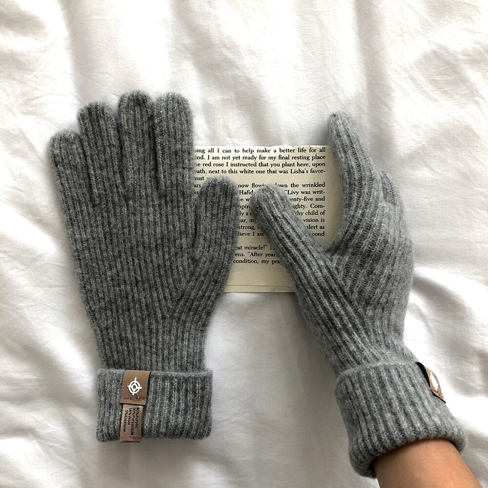 2 paires de gants tactiles - Noir/beige - FEMME