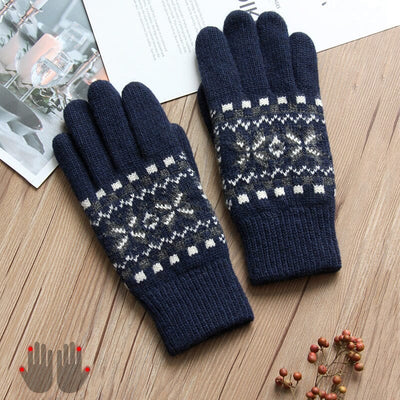 LUFFLOK Lot De 2 Mitaines Sans Doigts En Laine Tricotée – Gants Chauds Tactiles Pour Smartphone, Homme & Femme, Idéal Hiver, Travail, Conduite, Sport Outdoor (Noir + Gris)