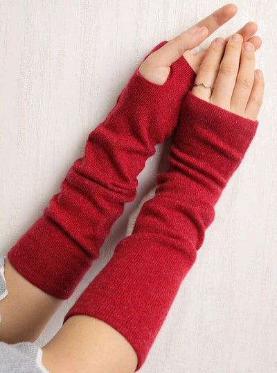 Gants Et Moufles Femme Fourrure Renard QIBZI - Manches Chaudes Poignets Coupe-Vent Blanc