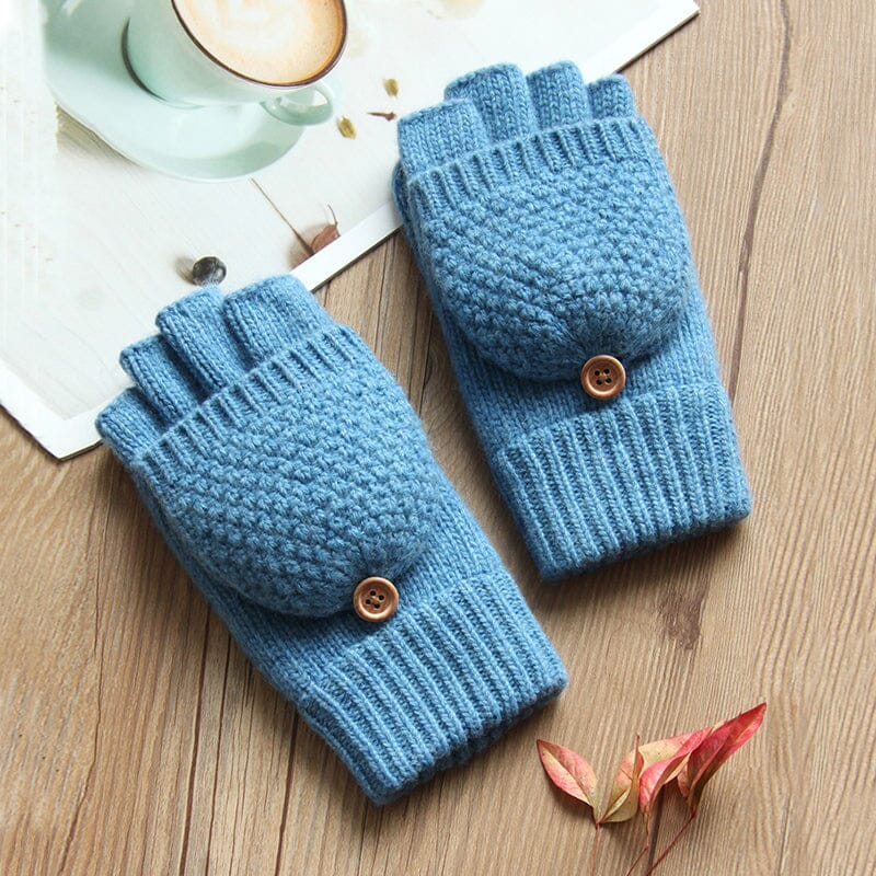 Mitaines D'Hiver Demi-Doigts Pour Femmes - Gants Tricotés Thermiques Chauds