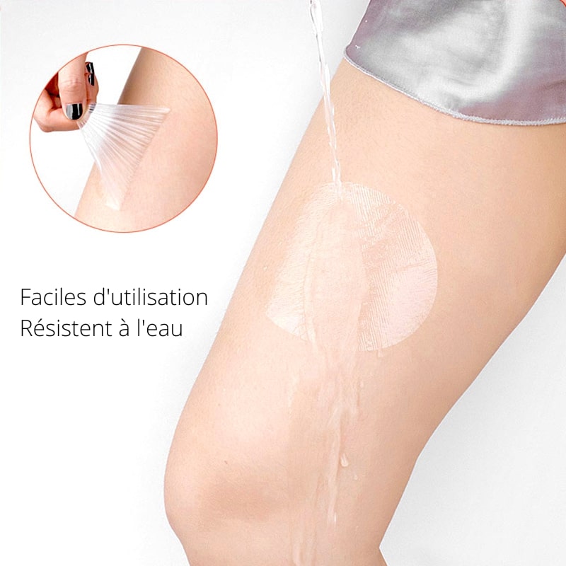 patch anti frottement pour cuisses avec application facile, idéale pour éviter les irritations, résistant à l'eau